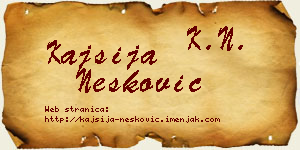 Kajsija Nešković vizit kartica